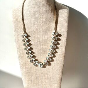 J. Crew Statement Necklace | Gold-Tone | Iridescent | Rhinestone